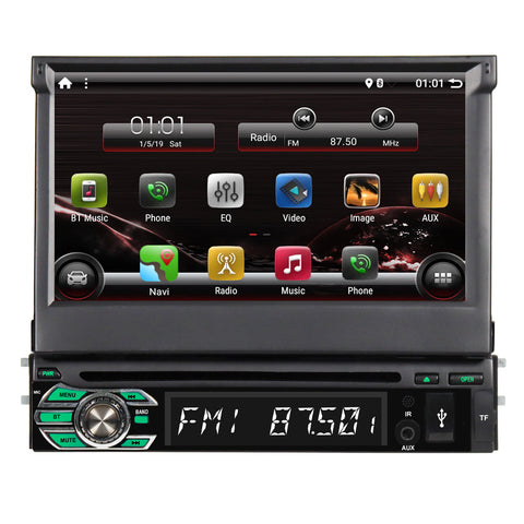 Car Stereo factory android single din car stereo with carplay car cd dvd player 7 inch adjustable screen FM AM RDS radio