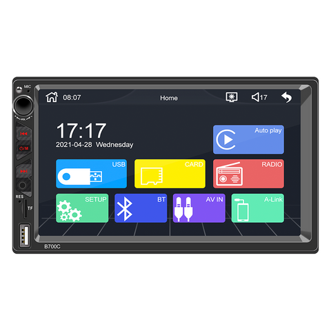 autoradio head unit with apple carplay and android auto double din car stereo 7 inch capacitive touch screen bluetooth 5.0 usb aux car mp5 player support camera input